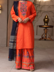 Orange Dyed Sequence 3 Piece Stitched - ALP-3PS-1643
