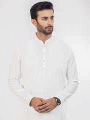 White Blended Kameez Shalwar - AL-KS-2955A