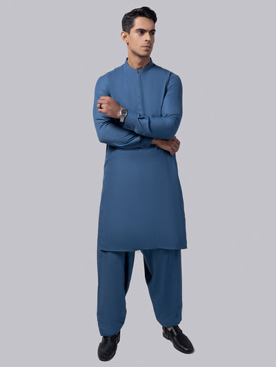 Blue Blended Kameez Shalwar - AL-KS-3021