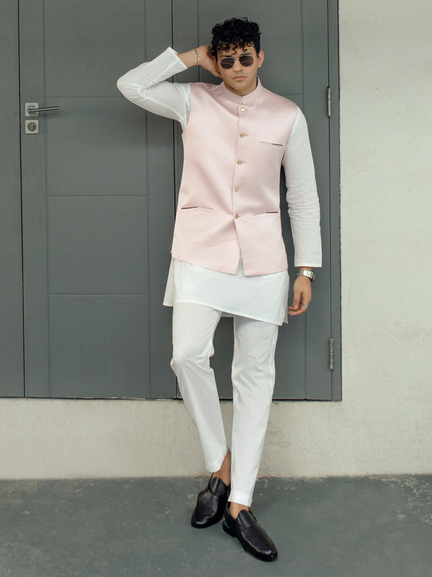 Light Pink Blended Waistcoat - AL-WC-509