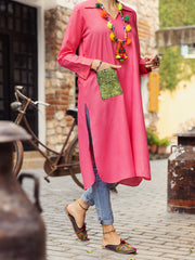 Pink Yarn Dyed Tunic - AL-LK-870