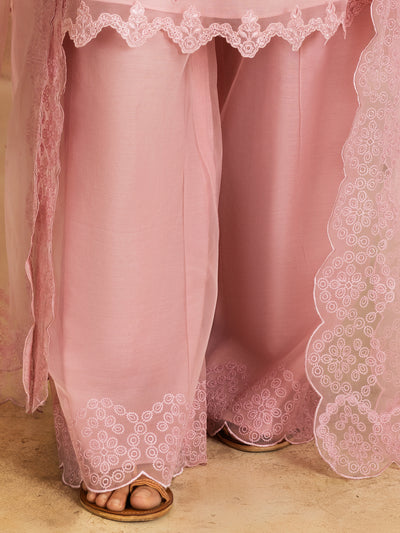Light Pink Organza Women Trouser - ALCR-T-1025