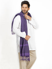 Purple Cotton Stole For Men - AL-MST-045