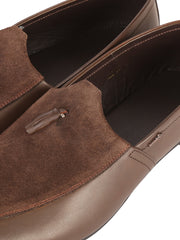 Brown Leather-Suede Slip-On - AL-MSHO-004-20