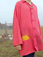 Pink Yarn Dyed Kurti - ALT-LK-1065