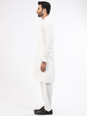 White Blended Kameez Shalwar - AL-KS-2839