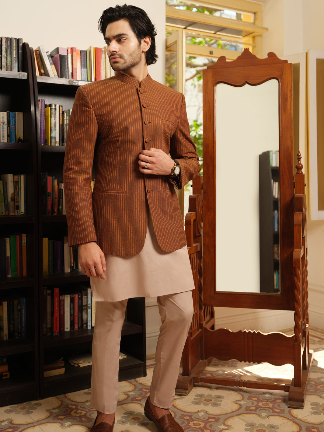 The Great Master (TGM) Raw Silk Formal Men Waistcoat - Kiwi Sparkle