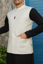 White Blended Waistcoat - AL-WC-291