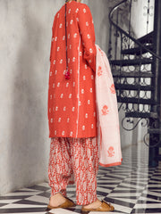 Red Lawn 3 Piece Stitched - ALP-3PS-1294