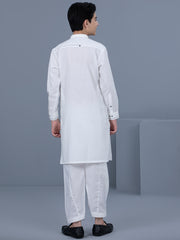 Off White Blended Boy Kameez Shalwar - ALT-KS-031
