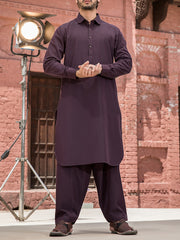Purple Cotton Kameez Shalwar - ALWA-KS-147