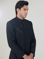 Black Blended Prince Coat - AL-PCS-051