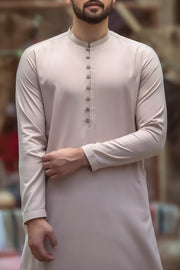 Beige Cotton Kameez Shalwar - AL-KS-2376