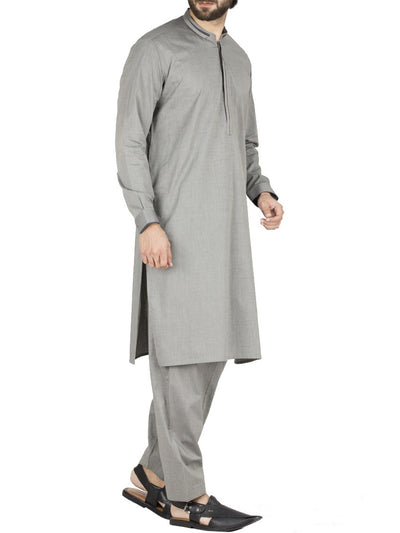 Grey Cotton Kameez Shalwar - AL-KS-2424