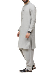 Light Grey Cotton Kameez Shalwar - AL-KS-2427