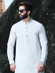 White Blended Kameez Shalwar - AL-KS-2540