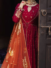 Red Golden Booti 3 Piece Formal Stitched - AL-3PS-LS-405