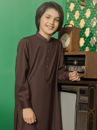 Brown Blended Boy Kameez Shalwar - ALT-KS-030B