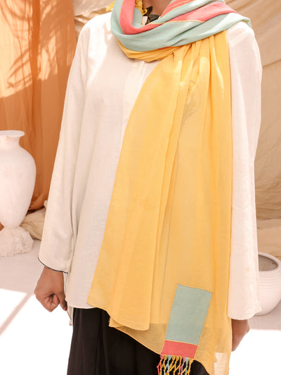 Yellow Voile Women Stole - ALCR-ST-1045